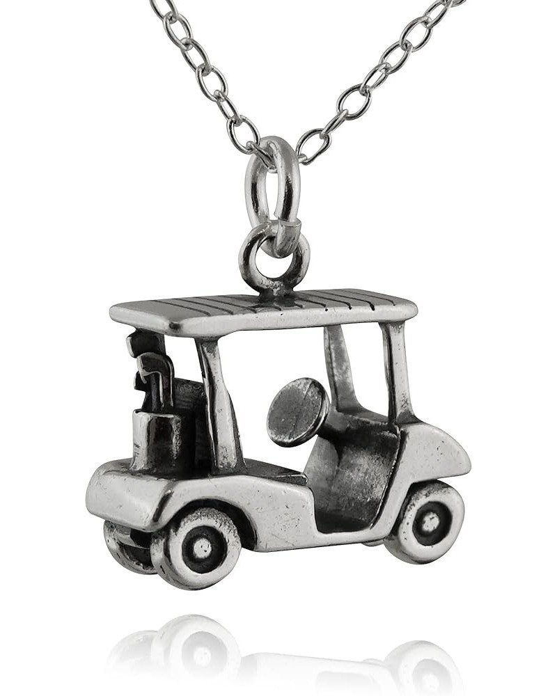 Small and Dainty 925 Sterlin Silver Sports Charm Necklaces GOLF CART $16.66 Necklaces