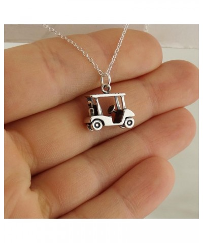 Small and Dainty 925 Sterlin Silver Sports Charm Necklaces GOLF CART $16.66 Necklaces