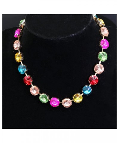 iSPECIALMulticolored Crystal rihinestone Necklace for Women, Celestial Harmony Enchanting Crystal Choker for Women Sparkling ...