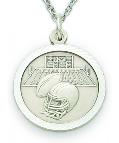 Sterling Silver Sports Medal with Christ Cross Back Football,Cross $37.92 Necklaces