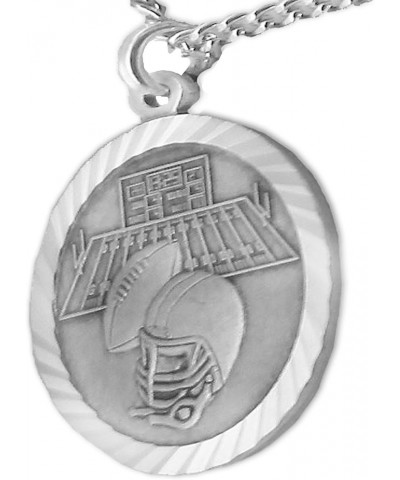 Sterling Silver Sports Medal with Christ Cross Back Football,Cross $37.92 Necklaces