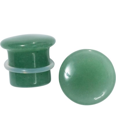 Natural Green Aventurine Stone Single Flare Plugs with Clear O-Rings, Sold as a Pair 10mm (00GA) $8.76 Body Jewelry