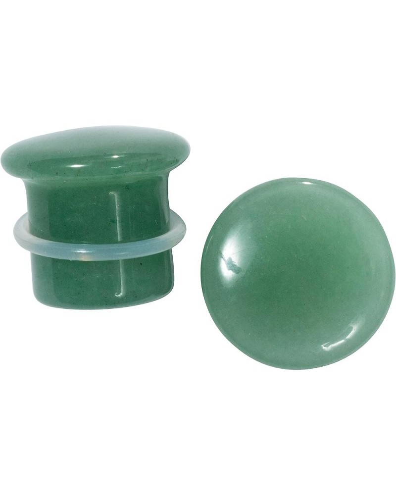 Natural Green Aventurine Stone Single Flare Plugs with Clear O-Rings, Sold as a Pair 10mm (00GA) $8.76 Body Jewelry