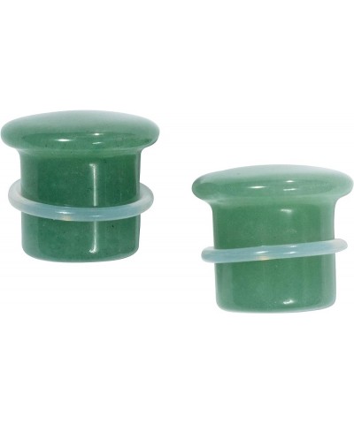 Natural Green Aventurine Stone Single Flare Plugs with Clear O-Rings, Sold as a Pair 10mm (00GA) $8.76 Body Jewelry