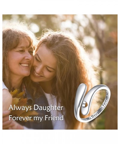 Sterling Silver Engraved Always My Mother/Daughter/Sister Forever My Friend Mom Rings Band Adjustable Rings Jewelry Gifts Sil...