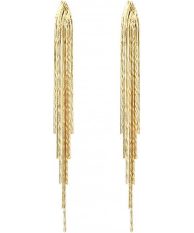 Long Tassel Dangle Drop Earrings for Woman Teen Girls,Silver/Gold Punk Sleek Metal Chain Earrings Wedding Bridesmaid Jewelry ...