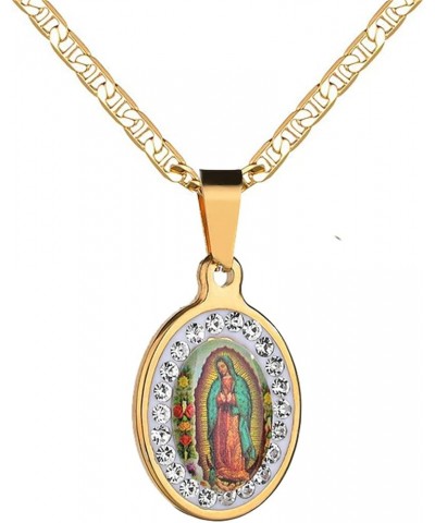 18K Gold Plated Flat 3MM Virgin Mary Guadalupe Charm Chain Pendant Necklace Christian Jewelry C $11.59 Necklaces