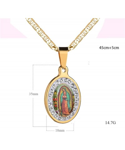 18K Gold Plated Flat 3MM Virgin Mary Guadalupe Charm Chain Pendant Necklace Christian Jewelry C $11.59 Necklaces