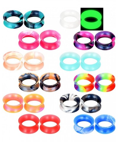 Silicone Ear Tunnels 16pcs-24pcs Flexible Flesh Gauges Plugs Ear Piercing Jewelry 2g-3/4 inch 24pcs, 5/8 $5.31 Body Jewelry