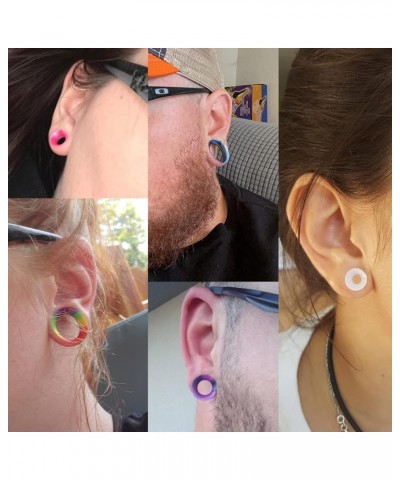 Silicone Ear Tunnels 16pcs-24pcs Flexible Flesh Gauges Plugs Ear Piercing Jewelry 2g-3/4 inch 24pcs, 5/8 $5.31 Body Jewelry