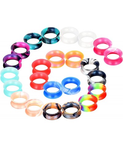 Silicone Ear Tunnels 16pcs-24pcs Flexible Flesh Gauges Plugs Ear Piercing Jewelry 2g-3/4 inch 24pcs, 5/8 $5.31 Body Jewelry