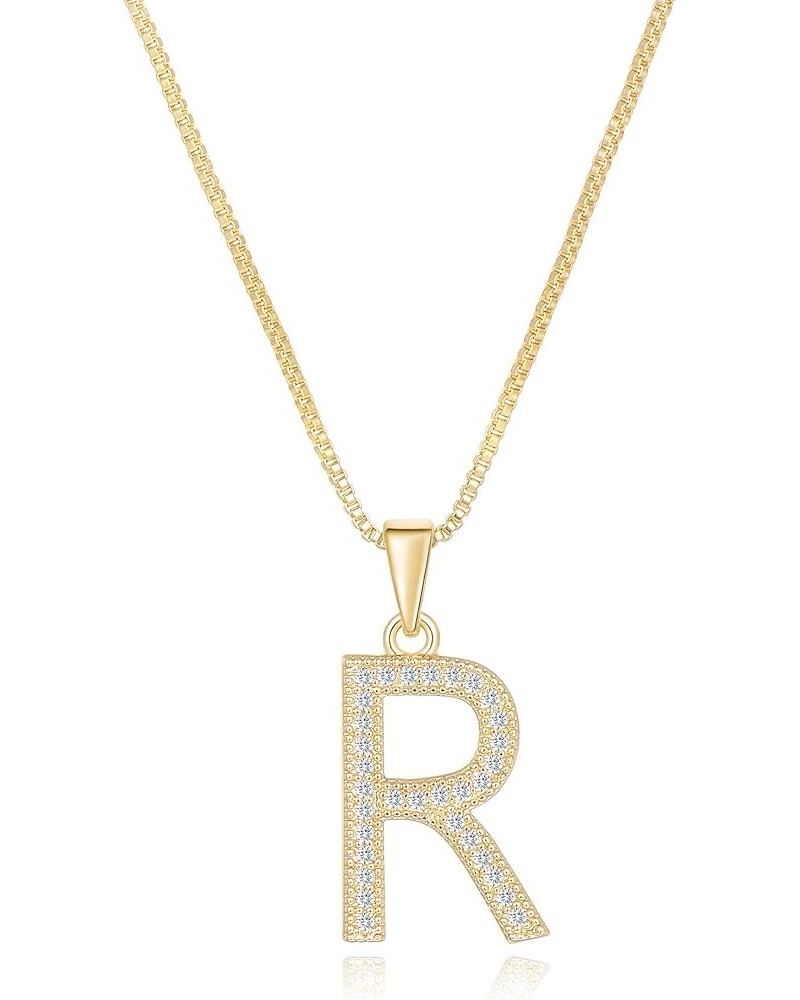 Initial Necklace for Women or Girls Dainty 14K Gold Plated Letter Necklace Zircon A-Z Pendant Choker Necklace Trendy Personal...