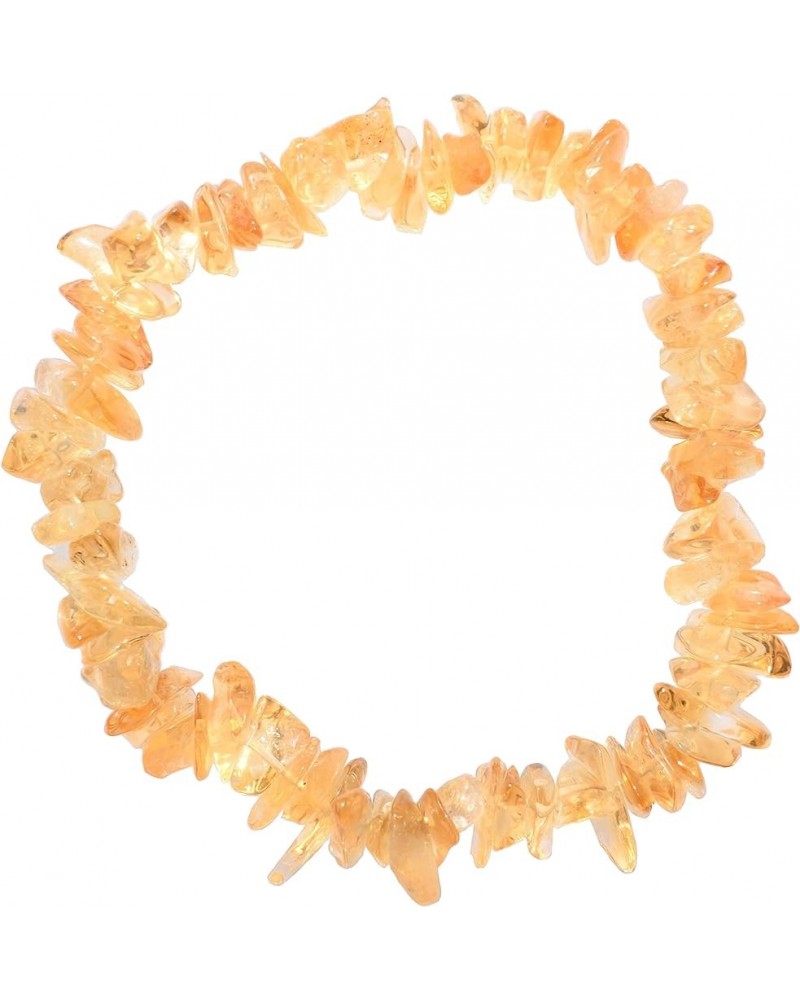 Charged Premium Natural Crystal Chip Bead Bracelet + Moroccan Selenite Charging Crystal [Included] Citrine $11.79 Bracelets