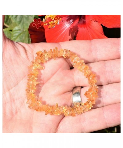 Charged Premium Natural Crystal Chip Bead Bracelet + Moroccan Selenite Charging Crystal [Included] Citrine $11.79 Bracelets