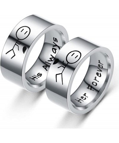 1/2PCS 6mm/8mm Couple Rings,Silver/Black Stainless Steel Promise Friendship Rings for Couples Best Friends,Also As Engagement...