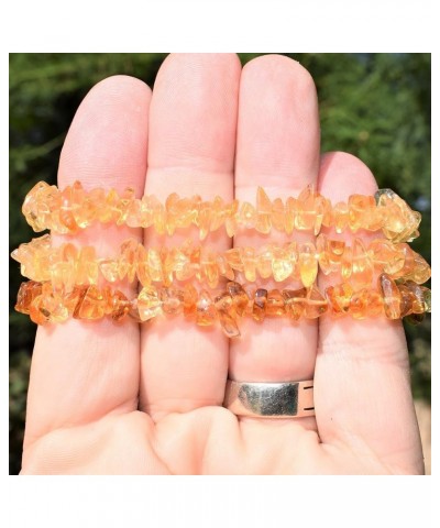 Charged Premium Natural Crystal Chip Bead Bracelet + Moroccan Selenite Charging Crystal [Included] Citrine $11.79 Bracelets