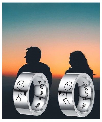 1/2PCS 6mm/8mm Couple Rings,Silver/Black Stainless Steel Promise Friendship Rings for Couples Best Friends,Also As Engagement...