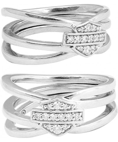 Women's Twisted Bling Bar & Shield Ring, Silver Finish HDR0469 6 $49.33 Rings