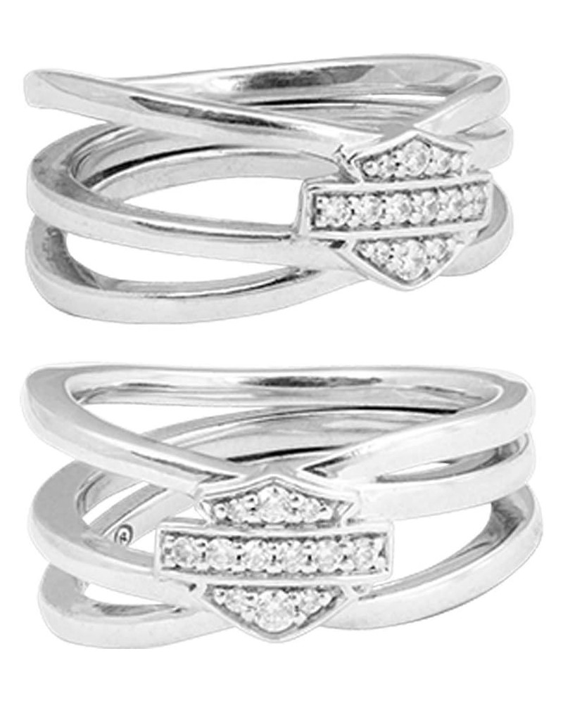 Women's Twisted Bling Bar & Shield Ring, Silver Finish HDR0469 6 $49.33 Rings