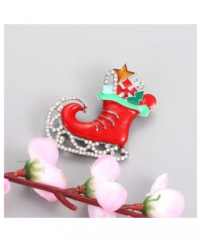 9 Pieces Christmas Brooch Pin Set for Women Christmas Pins Christmas Brooch Snowman Boots Reindeer Bow Gift Box Xmas Tree Car...