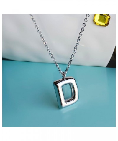 Initial Necklaces for Women Girls Dainty Bubble Letter Necklace A-Z Pendant Choker Necklace Trendy Cute Personalized Puffy Na...