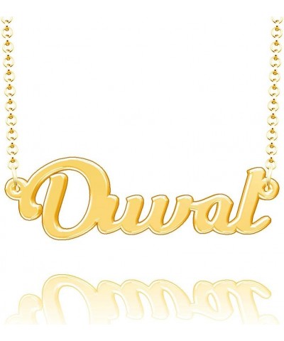 Personalized Last Name Necklace Custom Sterling Silver Duval Plate Customized Gift for Family Duval-Gold $13.59 Necklaces