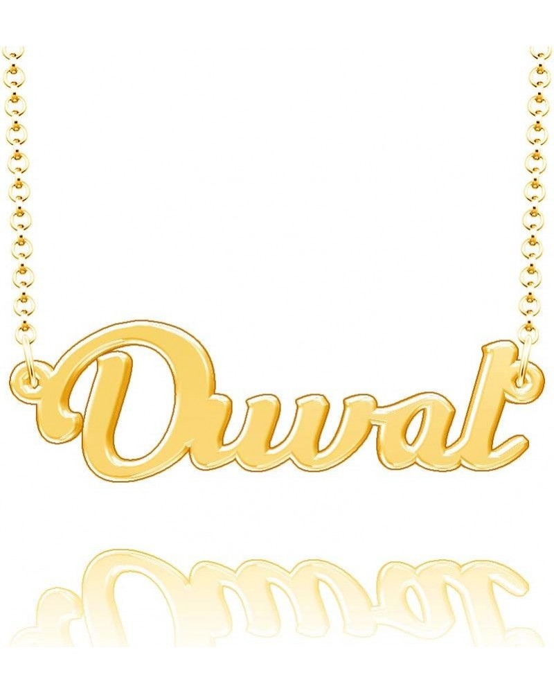 Personalized Last Name Necklace Custom Sterling Silver Duval Plate Customized Gift for Family Duval-Gold $13.59 Necklaces