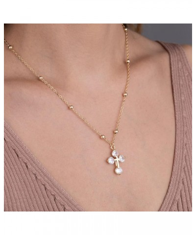 Silver Cross Necklace for Women Gold Cross Necklace for Women Cross Necklace Woman Cross Pandent Herringbone Necklace for Wom...