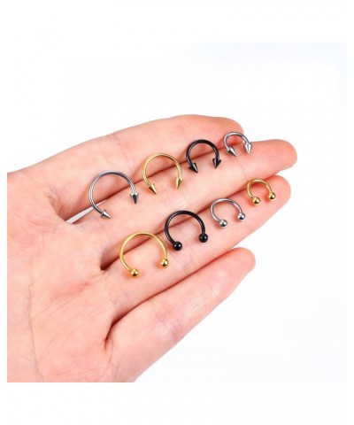 48Pcs Septum Rings 16G Septum Jewelry Horseshoe Septum Ring Stainless Steel Septum Piercing Jewelry Eyebrow Tragus Daith Heli...