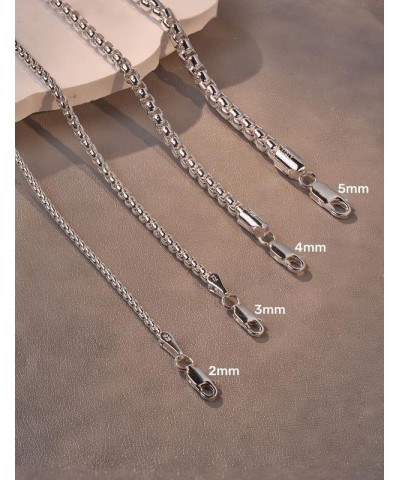 925 Sterling Silver Box Chain 2/3/4/5mm Necklace for Men Silver Link Chain for Women 16/18/20/22/24/26/30 Inches 30 2mm Silve...