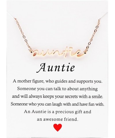 Auntie Letter Necklace Name Necklace for Aunt New Aunt Gift Auntie Gift from Niece Nephew Aunt Necklace with Message Gift Car...