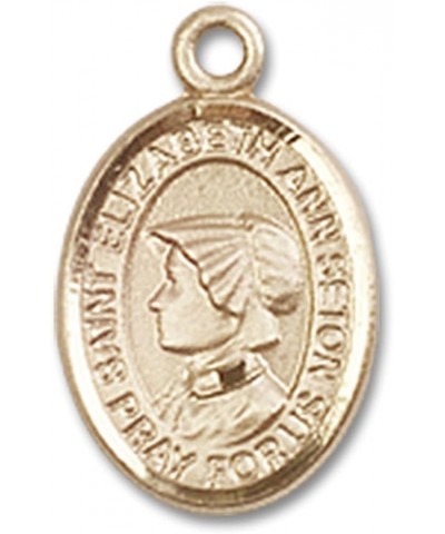 14 Karat Gold Catholic Patron Saint Medal Petite Charm Pendant, 1/2 Inch Saint Elizabeth Ann Seton $100.58 Pendants