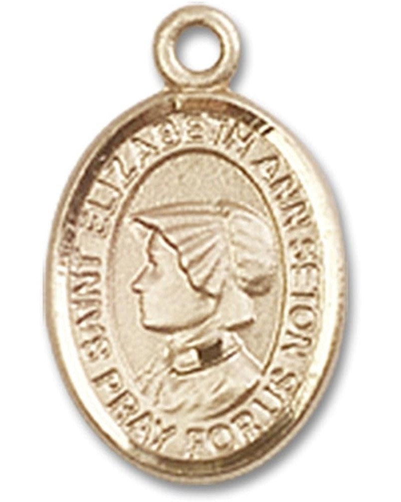 14 Karat Gold Catholic Patron Saint Medal Petite Charm Pendant, 1/2 Inch Saint Elizabeth Ann Seton $100.58 Pendants