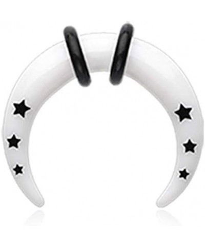 Falling Stars Acrylic Ear Gauge Buffalo Taper 4 GA (5mm), White $9.68 Body Jewelry