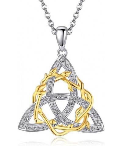 925 Sterling Silver Irish Trinity Celtic Knot Necklace Good Luck Trident Celtic Knot Fine Jewellery C $17.48 Necklaces