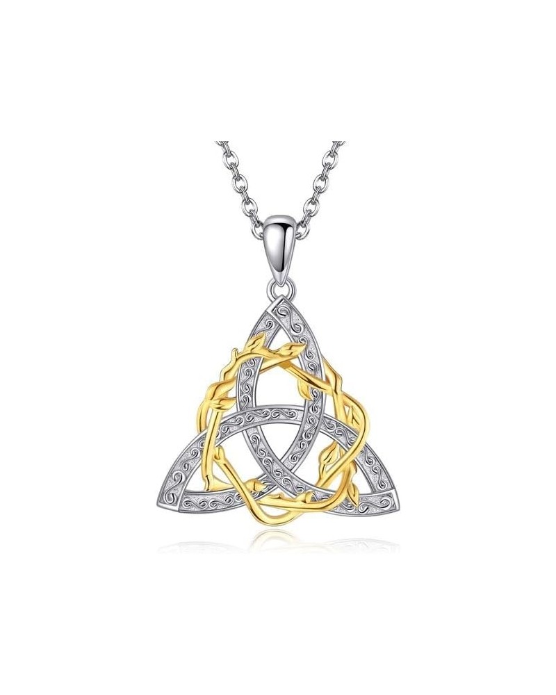 925 Sterling Silver Irish Trinity Celtic Knot Necklace Good Luck Trident Celtic Knot Fine Jewellery C $17.48 Necklaces