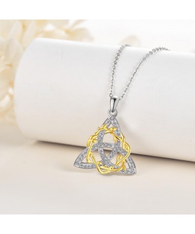 925 Sterling Silver Irish Trinity Celtic Knot Necklace Good Luck Trident Celtic Knot Fine Jewellery C $17.48 Necklaces