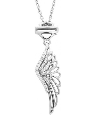 Harley-Davidson Womens Necklace, Bar & Shield Bling Wing Pendent, Silver HDN0289 $63.70 Necklaces