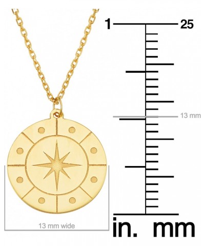 14k Yellow Gold Compass Disc Pendant Necklace (adjusts to 16 or 17 inch) $72.72 Necklaces