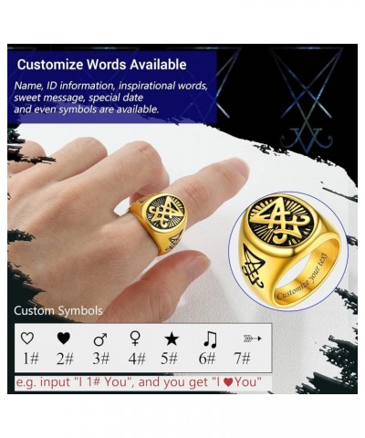 Unisex Satanic Gothic Jewelry, Cool Leviathan Cross Ring, Devil Lucifer Ring, 316L Stainless Steel Silver/Black/Gold Tone, Si...