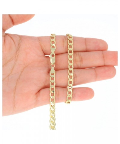 10k Yellow Gold 5.5mm Cuban Curb Link Chain Pendant Necklace, Mens Womens Jewelry 16" 18" 20" 22" 24" 26" 28" 30 20 $210.27 N...