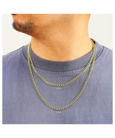 10k Yellow Gold 5.5mm Cuban Curb Link Chain Pendant Necklace, Mens Womens Jewelry 16" 18" 20" 22" 24" 26" 28" 30 20 $210.27 N...