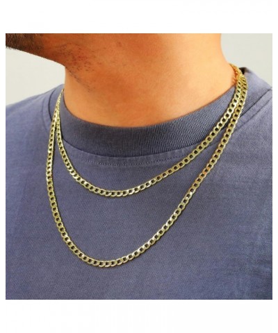 10k Yellow Gold 5.5mm Cuban Curb Link Chain Pendant Necklace, Mens Womens Jewelry 16" 18" 20" 22" 24" 26" 28" 30 20 $210.27 N...