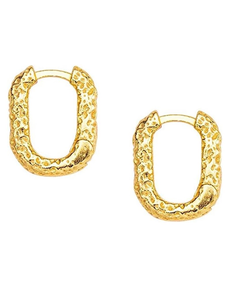 925 Sterling Silver U Hoop Earrings for Women Teen Girls Square Hoop Earrings Minimalist U Huggie Earrings B-Gold Plated $10....