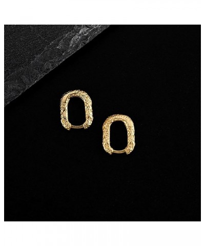 925 Sterling Silver U Hoop Earrings for Women Teen Girls Square Hoop Earrings Minimalist U Huggie Earrings B-Gold Plated $10....