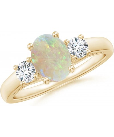 Natural Opal Solitaire Ring for Women, Girls in 14K Solid Gold/Platinum| October Birthstone Jewelry Gift for Her | Birthday| ...