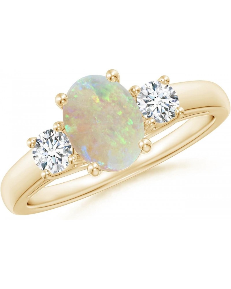 Natural Opal Solitaire Ring for Women, Girls in 14K Solid Gold/Platinum| October Birthstone Jewelry Gift for Her | Birthday| ...