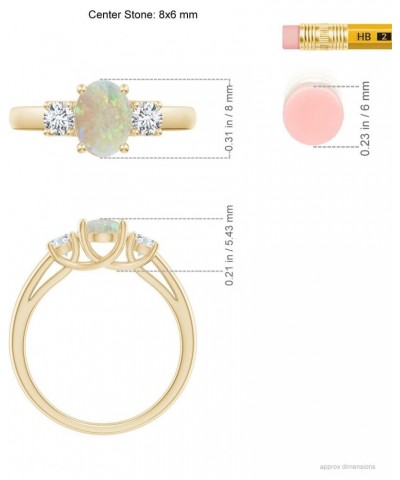 Natural Opal Solitaire Ring for Women, Girls in 14K Solid Gold/Platinum| October Birthstone Jewelry Gift for Her | Birthday| ...