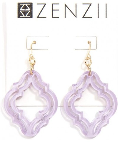 Colorful Acrylic Resin Earrings Imperial Lattice Drop Dangle Sratement Earrings for women Girls Silver/Mint $13.49 Earrings