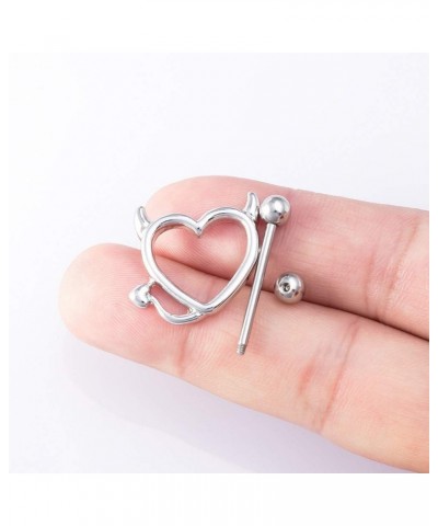 Nipple Piercing Personality Sexy Body Jewelry Girls Devil Women Heart Stainless Steel(Silver) Silver $3.92 Body Jewelry